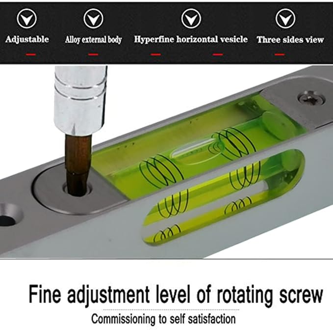 High precision aluminum alloy metal adjustable level bubble small square bar luminous magnetic length 120 hole pitch 100MM