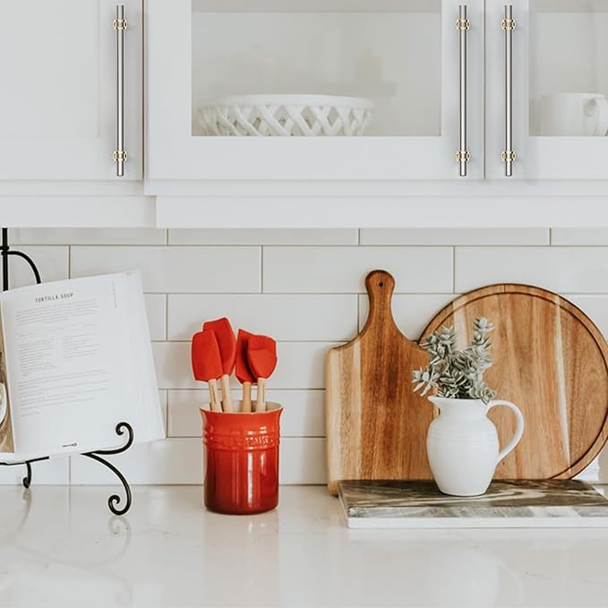 Asidrama 10 Pack 12.6 Inch(320mm) Brushed Satin Nickel Kitchen Cabinet Handles, Cabinet Pulls Kitchen Cabinet Hardware Cupboard Handles Drawer Pulls