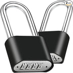 2pcs Combination Lock, 4-Digit Heavy Duty Combo Lock, Combination Padlock Outdoor Waterproof Gate Locks for Outdoor Fence, Locker, Sheds, Gym, Gate Hasps (2pcs, Long Shackle)