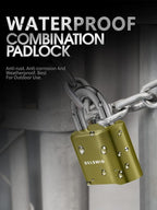 DELSWIN 4-Digit Combination Lock Outdoor Padlock - Heavy Duty Locker Lock with Hardened Steel Shackle, Waterproof Combo Lock for Gym Locker, Hasp Storage, Shed, Fence, Gate (Brass,2Pcs)