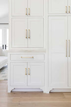 Goo-Ki 6 Pack Brushed Brass Cabinet Handle Drawer Pulls, 7.56 Inch(192mm) c-c Solid Zinc Alloy Modern Bar Pull Kitchen Hardware for Closet Dresser Wardrobe Cupboard Furniture