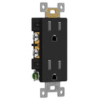ENERLITES Black Decorator Receptacle, Standard Electrical Wall Outlet, 15A 125V, Self-Grounding, 2-Pole, 3-Wire, 5-15R, UL Listed, 61502-TR-BK, 10 Pack, Tamper Resistant