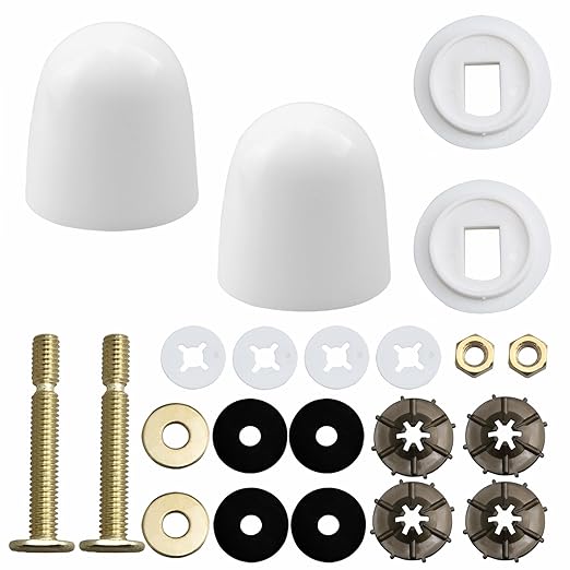 1Set Toilet Accessories Toilet Flange Bolts Universal Toilet Bolt and Cover Set Includes Closet Bolts Nuts and Washers for Most Toilets