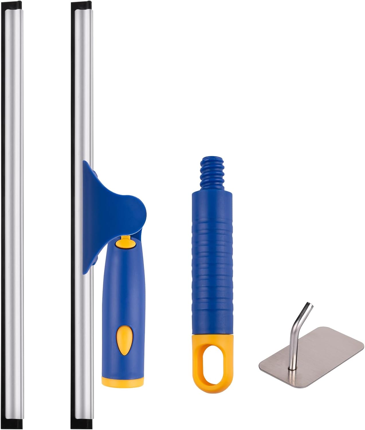 ITTAHO Swivel Shower Squeegee for Glass Doors, All-Purpose Anti-Slip Window Squeegee with 2 Blades, Window Cleaner Tool Bathroom Squeegee for Shower Doors, Tile Shower Walls，Mirrors,Car Windshields