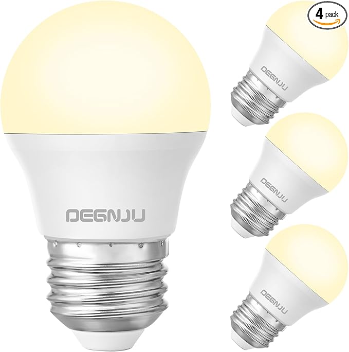 LED Refrigerator Light Bulb, 40W Equivalent, 120V, Fridge Light Bulb 2700K Soft White, A15 Appliance Bulb 5.5W for Freezer, 650LM, E26 Standard Base, 120V, Non-Dimmable, 4 Pack