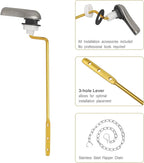 Toilet Handle Replacement Kit - Side Mount Toilet Trip Levers with Seal Gasket and Nut, Stainless Steel Flapper Chains, Universal Replacement (Brushed Nickel)