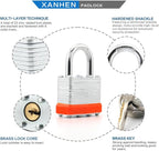 Keyed Alike Laminated Steel Padlocks with Normal Shackle for Sheds, Fences & Lockers (2-Pack)