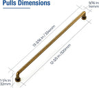 JOY DECOR Cabinet Pulls – 12-3/5 Inch Hole Center, Antique Brass, 10 Pack, Zinc Alloy Cabinet Handles for Drawers & Cupboard – Vintage Style Hardware for Kitchen, Bathroom, Dresser, Furniture Makeover