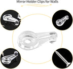 20 Pack Clear Retainer Clips, Door Holder Cabinet Panel Bracket Screen Fixing Kit, Mirror Hanging Hardware for Vanity Mirror Window Screen