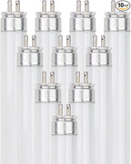 Sunlite 21-Inch F13T5/DL T5 Linear Fluorescent Lamp, 13 Watts, 750 Lumens, 6500K Daylight, Miniature G5 Bi-Pin Base, ROHS Compliant, High Performance Straight Tube, 10 Pack