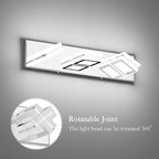 Ralbay Modern LED Vanity Light Fixtures 3 Lights Up and Down LED Modern Bathroom Vanity Lights Over Mirror Rotatable Acrylic Stainless Steel Chrome Bath Wall Lighting