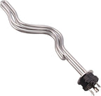 DERNORD 240V 6500W Tri-clamp Ripple Heating Element Stainless Steel Immersion Water Heater with 3-Wire Electrical Locking Plug (1.5 Inch Tri clamp)