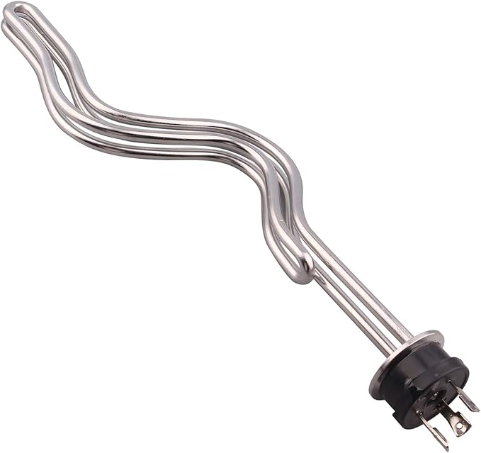 DERNORD 240V 6500W Tri-clamp Ripple Heating Element Stainless Steel Immersion Water Heater with 3-Wire Electrical Locking Plug (1.5 Inch Tri clamp)