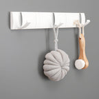 Folding Coat Hooks, Wall Mounted Coat Rack with 5 Retractable Hooks, Heavy Duty Towel Rack for Bathroom Wall Hook for Hanging Clothes Bathrobe, Stainless Steel Coat Hanger for Entryway(White)