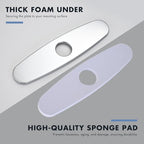 Faucet Cover Plate, Stainless Steel Deck Plate for Kitchen Sink Faucet Single Hole or Bathroom Faucet 1-3 Hole Faucet Hole Cover Round 10 Inch(Chrome)