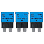 Auto Reset ATC/ATO 15 Amp Circuit Breaker Fuse for Automotive Marine RV Car Truck Audio Battery Protection Automatic Reset | Low Profile (15A, 3 Pack)