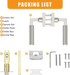 Amerdeco 3 Pack Brushed Satin Nickel Passage Door Handles,Heavy Duty Non-Locking Door Lever for Hall, Closet,Office Area, Shopping Malls AM0021