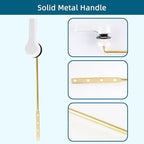 Hygie Rinse Metal Toilet Handle Lever Flush Replacement, Universal Front Mount Toilet Handle with Stainless Steel Flapper Chains, Toilet Repair Kit, White