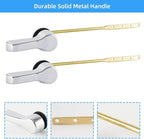 Hygie Rinse 2PCS Metal Toilet Handle Lever Flush Replacement, Universal Front Mount Handle With Stainless Steel Flapper Chains, Repair Kit, Chrome