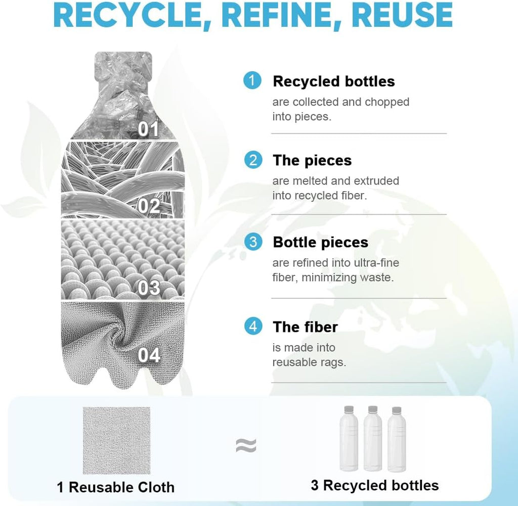 AIDEA Microfiber Cleaning Cloth Roll, Shop Towels 55 Sheets, Grey Microfiber Towels for Cars, Washable Shop Rags Reusable Paper Towel for Automotive, Workshop, House, Kitchen, Cleaning Supplies11×9"