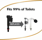 Korky QuietFILL 2X Long Life Toilet Fill Valve - Universal Fits 99% of Toilets - Easy Height Adjust for Fast Install, 528X