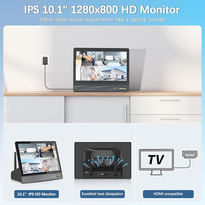 【All-in-One Security System】 Outdoor Wireless Security Camera System, Home Video Surveillance & Security Cameras Systems, WiFi Video Surveillance