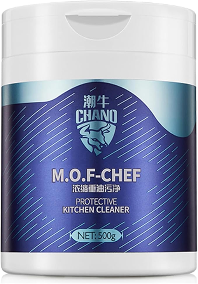 M.O.F-CHEF Kitchen Cleaner Powder 17.64 oz – Heavy Duty Degreaser for Kitchen Grease | Multi-Surface All Purpose Cleaning Powder for Stove, Range Hood, Tile, Stainless Steel, Enamel, Sink