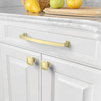 Asidrama 10 Pack 7.5 Inch(192mm) Hole Centers Kitchen Cabinet Handles, Brushed Brass Cabinet Pulls Kitchen Cabinet Hardware for Cupboard Drawer Pulls