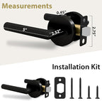 Mega Handles Ronn Privacy Lever & Lock Door Handle Set for Hallway, Closet and Bathroom, Keyless Lock, Heavy Duty Door Levers, Fits All Standard Door Sizes, Screws Included - Charcoal (1 Pack)