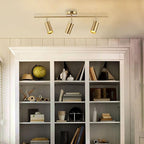 KCO Lighting Modern Brass Gold Track Lighting 3-Lights Modern Kitchen Fixtures Indoor Flush Mount Ceiling Spotlights Dimmable LED Ceiling Spot Light (3-Light)