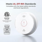 Smoke Detectors 10 Year Sealed Battery Operated,UL217-9th Listed Smoke Alarm with Voice Alert,Photoelectric Sensor Fire Alarms Smoke Detectors with LED Lights for Home, GS886-H04 (1 Pack)