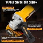 Hoteche 4-1/2-Inch Angle Grinder 6.3-Amp Compact Metal Cutting & Grinding Tool with Cutting Disc, Safety Gloves & Goggles