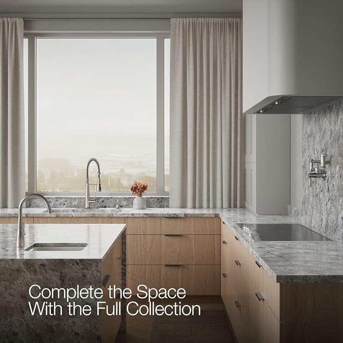 KOHLER K-R22745-SD-VS Semi-Professional Kitchen Faucet with Soap Dispenser/Lotion Dispenser, Commercial Kitchen Sink Faucet with Pull-Down Sprayhead, Vibrant Stainless