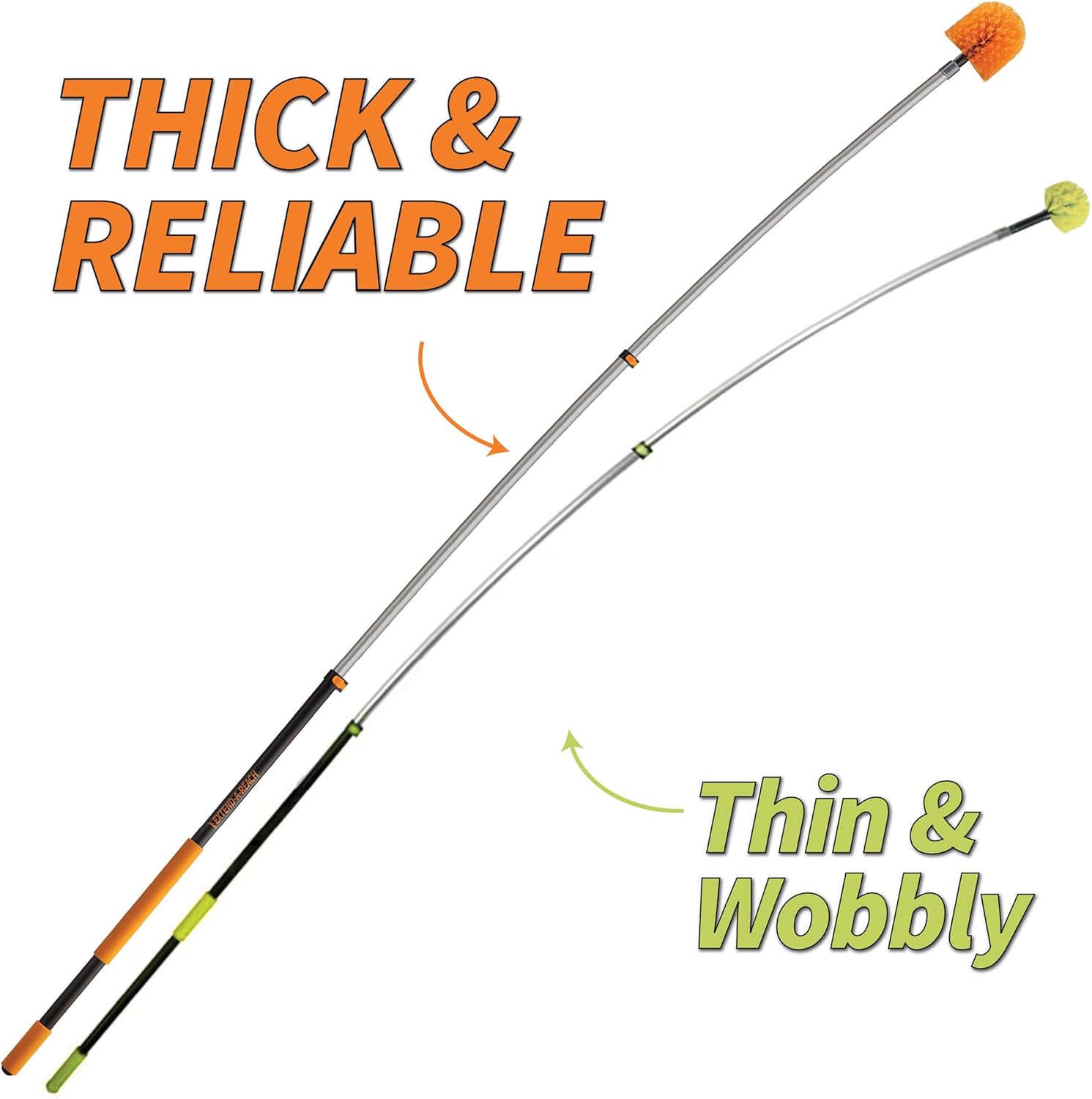 36 Foot High Reach Duster Kit with 5-30 ft Extension Pole // High Ceiling Dusting and Window Cleaning Kit with Telescopic Pole // Window Washer & Squeegee, Cobweb Duster, Fan Blade and Feather Dusters