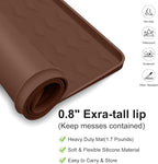 Washer and Dryer Covers for the Top,23.6'' x 19.7'' Silicone Dust Pad for Laudry Machine & Dryer,Non-slip Heavy Duty Waterproof Counter Top Protector Guards for Landry & Kitchen,Brown