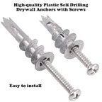 Hilitchi 112-Pieces Large Small Zinc Self Drilling Drywall/Hollow-Wall Anchor Assortment Kit