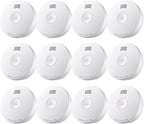 Smoke Detector 10 Year Battery, Smoke Fire Alarm with Photoelectric Sensor, Easy to Install with Magnetic Mount, Smoke Detectors with Silence Button & LED Lights for Home, 12 Pack