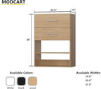 2 Drawer Short Tower Closet Unit, Modular Closet System, Wood Closet System Organizer with Storage for Walk In Closets, Clothing Rack Closet for Hanging Clothes, Bedroom, Wood, 25.5"W