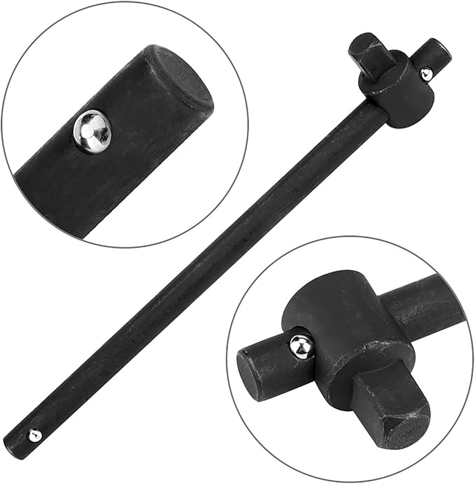 3/4" T-Handle Sliding Wrench Breaker Bar, 18.9 Inch Heavy Duty Steel Drive Socket Hand Tool, Gifts for Men & Dad