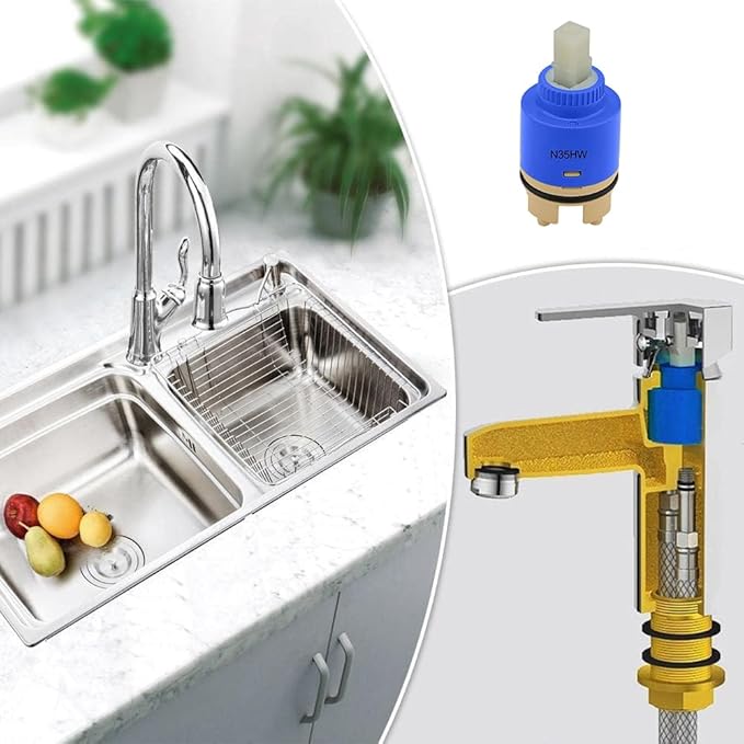 35mm Faucet Cartridge Certification Ceramic Tap Replacement Cartridge Mix Tap Inner Cartridge for Single Lever Faucet, Monobloc Bathroom or Kitchen Mixer Faucets