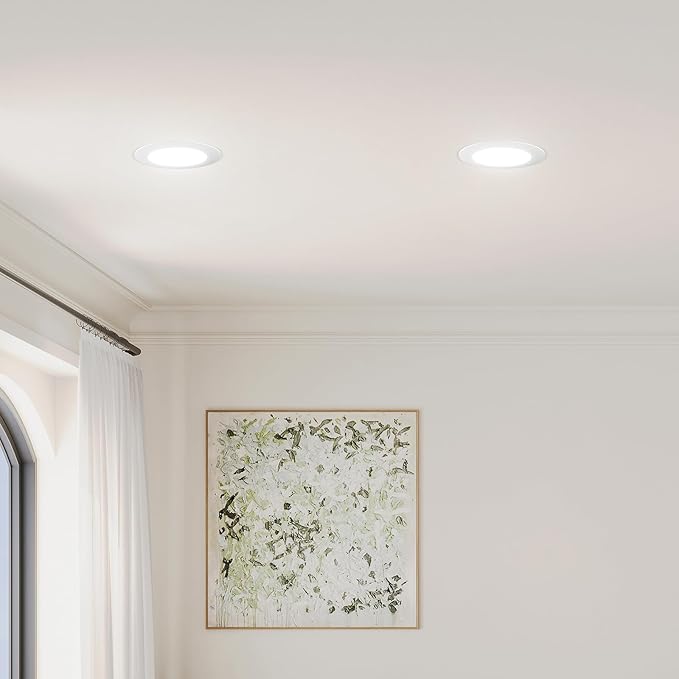 Amico 5/6 inch 5CCT LED Recessed Lighting 48 Pack, Dimmable, IC & Damp Rated, 12.5W=100W, 950LM Can Lights with Baffle Trim, 2700K/3000K/4000K/5000K/6000K Selectable, Retrofit Installation - ETL & FCC