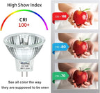 GU4 Bulb 10W 12V, 6 Pack GU4 Base MR11 Halogen Bulb, GU 4 Bulb Dimmable with Glass Cover, Fiber Optic Light Bulbs 2800K Warm White, MR11 12V 10W for Landscape, Accent, Track Lighting