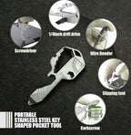 Heavy Duty 6 in 1 Multipurpose Emergency Trauma Shears Scissors with Holster - Outdoor Camping Rescue Tools with Glass Breaker & Strap Cutter Stainless Steel Foldable Scissors Pliers Silver