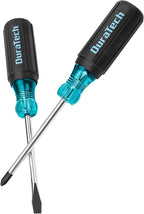 DURATECH 2-Piece S2 Steel Screwdriver Set, Professional Screwdrivers with Non-Slip Cushion Grip & Marked Specifications, Phillips and Flathead Screw Driver, Hand Tool for Home and Industrial Use