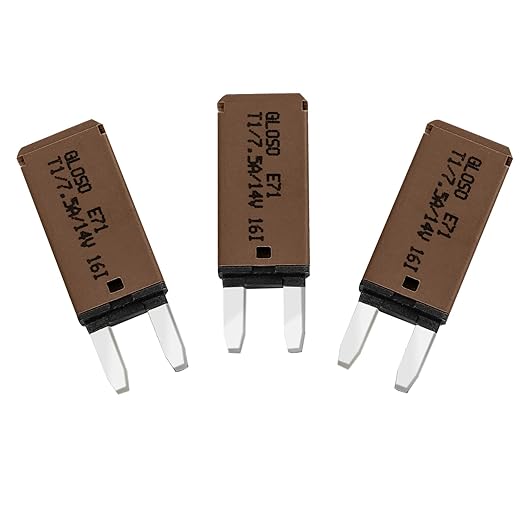GLOSO E71 Mini ATM 7.5Amp Circuit Breakers Auto Reset (T1) - 3 Pack (7.5A)