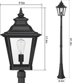 Outdoor Lamp Post Light, Waterproof Outdoor Classic Street Lights with Clear Glass for Backyard, Patio, Garden, Lawn, Pathway, Driveway