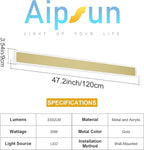 Outdoor Lights 2 Pack,Modern Outdoor Wall Light Fixture Long Strip LED Wall Sconce IP65 Anti Rust Warm Light 3000K Gold Exterior Wall Mount Lights for Entrance, Hallway, Garage, Porch