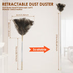 4 Pcs Feather Duster with Extension Pole 29 to 83 Inches Practical Long Feather Dusters Retractable for Home and Car Cleaning (4Pcs-Feather Duster)
