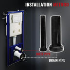 Wall Hung Toilet Tank Connector Set with Extended Pipes,Compatible with Geberit 152.441.46.1,Toilet Replacement Parts with HDPE Material,Easy Installation