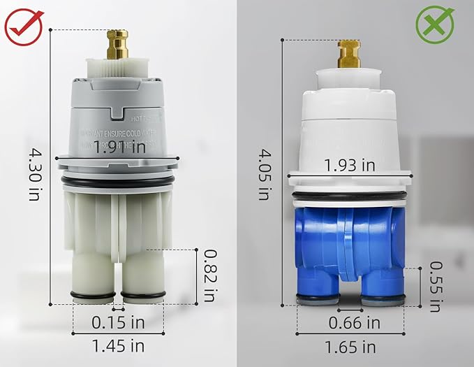 RP46074 Compatible with Delta 13/14 Series Bath Tub Shower Faucet Single Handle Universal MultiChoice Rough-in Valve Monitor Cartridge Repair Assembly Plumbing Parts with RP22734 Bonnet Nut